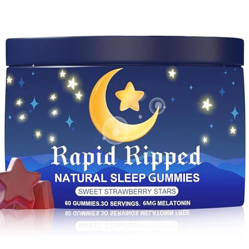 MAPUG Natural Sleep Aid Gummies - Effective Melatonin 6 mg Fall Asleep Quickly and Gently in 30 Minutes - Sleep+ Gummies for Adults a Restful Night's Sleep - 60 Count (1pc)