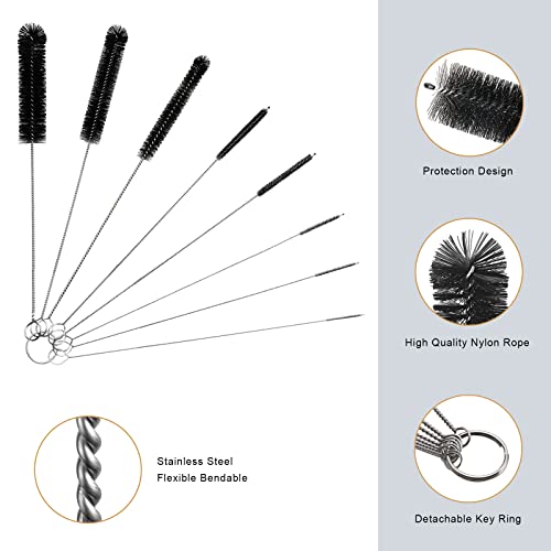 Foto von Diwoker Flaschenbürste für Glasflaschen Flaschenreiniger, 10 STK Reinigungsbürste Reinigung Flaschenreiniger für Glaskaraffe,Trinkflaschen,Babyflaschen,Sodaflaschen (Schwarz 10 Stück)