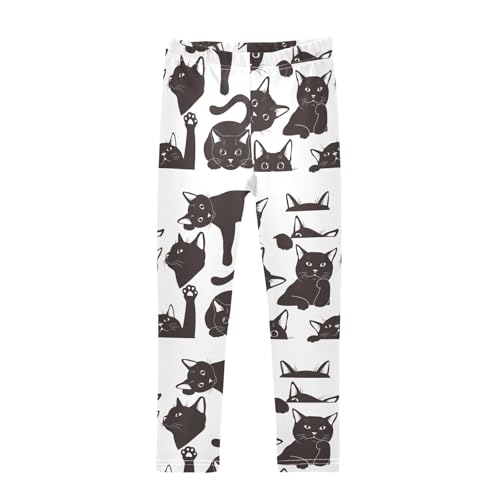 Girls Leggings Black Cat Playing Toddler Girls Clothes Leggings for Girls Toddler Girls Leggings 3-4T
