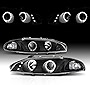 AmeriLite Projector Headlights G2 2 Halo Black for Mitsubishi Eclipse - Passenger and Driver Side