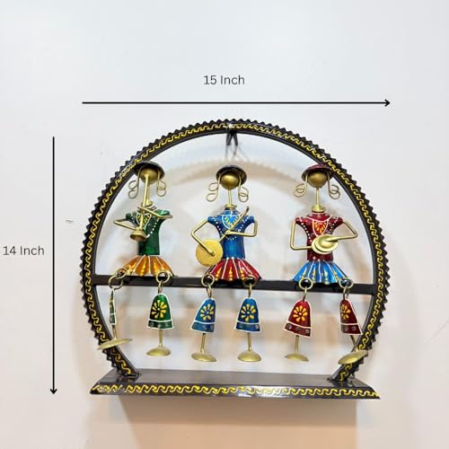 Image of Framing Hub - Handcrafted Iron Metal Wall Art Musician Frame for Home Decor | Traditional Tribal Musical Wall Hanging for Living Room, Office & Hall