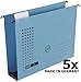 Produktbild ELBA 400078616 Hängesammler chic ULTIMATE 5er Pack aus Recycling-Karton für DIN A4 blau seitlich offen mit 60mm Kunststoffboden