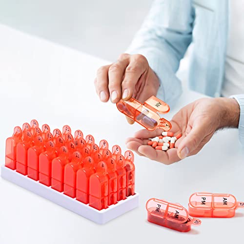 Windtrace Monthly Pill Organizer, 30 Day Pill Organizer 2 Times A Day, One Month Pill Box Organizer Am Pm, 31 Day Pill Organizer With 32 Daily Compartments For Fish Oil, Vitamins thumb #7