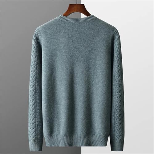 Men's Winter O-Neck Thickened Wool Sweater Loose Large Size Textured Casual Knitted Pullover Long Sleeve Pullover3