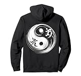 Cool Yin and Yang Symbol Calligraphy Art Style Men Women Pullover Hoodie