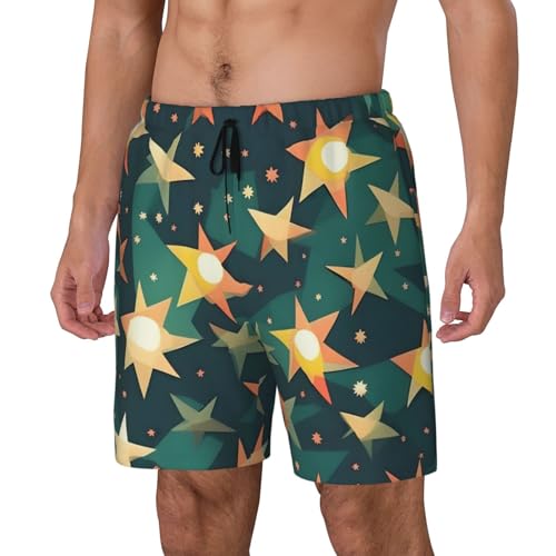Short de bain double couche homme imprimé rétro EdWal confortable - 2