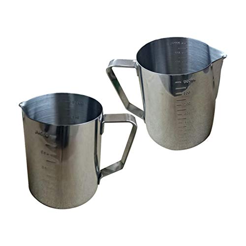 DYNWAVE Jarra grande de 550/900 ml de aço inoxidável para espumar jarro de leite – Prata, 550 ml