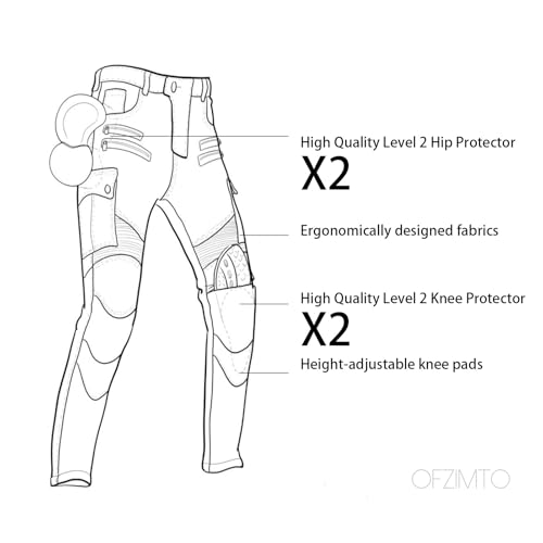Motorradhose Damen Ofzimto mit Protektoren und Stretch Denim