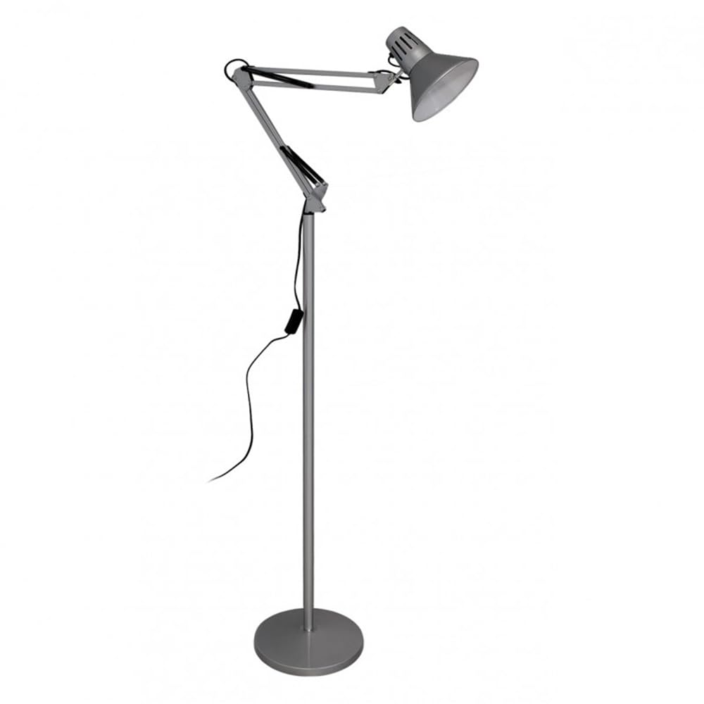 Lampada a piantana da terra con braccio orientabile luce da lettura in metallo per salotto D15 (Grigio) P36