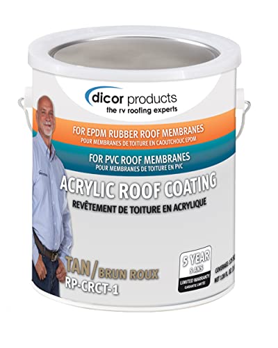 Dicor RP-CRCT-1 EPDM Roof Acrylic Coating - 1 Gallon, Tan , Orange 