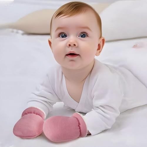 PandaEar 3 Pairs Baby Winter Mittens, Newborn Gloves Warm Fleece Lined No Scratch Mittens for 0-12 Months Infants Girls2