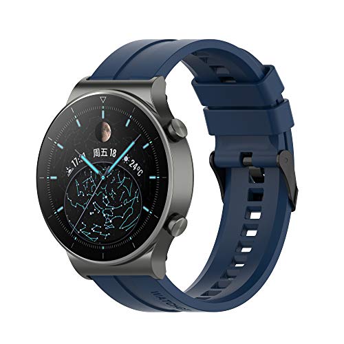 FitTurn Band Compatible with Huawei Watch Watch 4 pro/GT 5 4 3 2 Pro/GT 2e/GT 5 4 46mm/GT2 46mm/GT Active/ Replacement Straps Silicone Bands Bracelet Watch band Accessory Band for Huawei Watch 4pro/3pro/GTR 4 (DBlue)