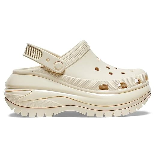 Sandália crocs classic mega crush clog bone - 40