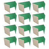 Flipside Products 12 Pack Green Study Carrel, 12”x48” Privacy Boards, Student Privacy and Focus Booth for The Classroom, Desk Divider Cubby for Tests, Made in USA