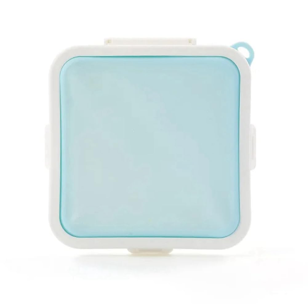 CTRLZS Portable Silicone Microwave Sandwich Storage Box Snack Containers for School Reusable Toast Container Case Blue