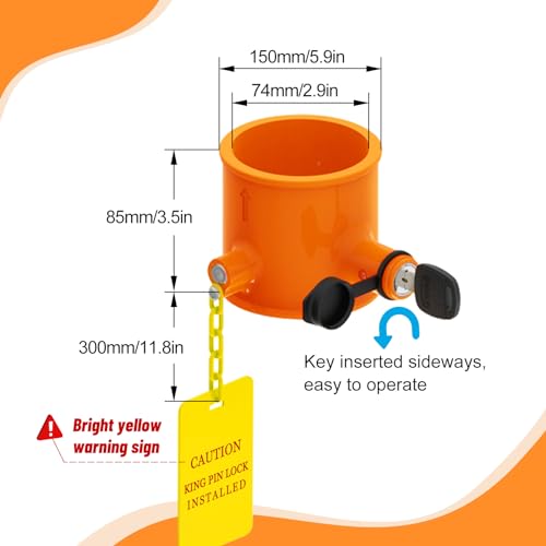 Trava de pino King de 5ª roda - Trava de reboque antirroubo - Trava de pino King para trailers, cami