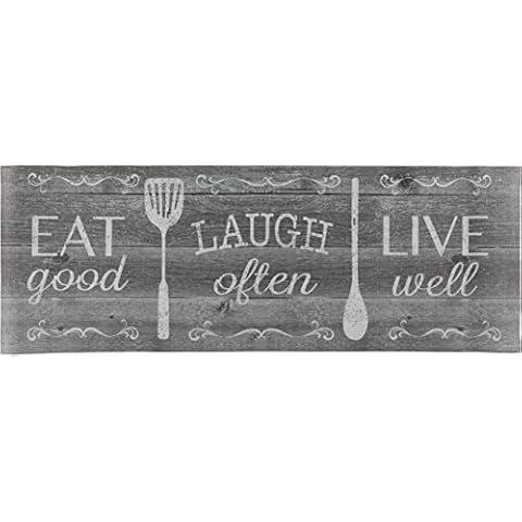 J&V TEXTILES Kitchen Mat Cushioned Anti Fatigue Floor Mat,19.6"x55", Thick Non Slip Waterproof Kitchen Rugs and Mats, Standing Mat for Kitchen,Floor,Home,Office,Desk,Sink,Laundry (Eat Laugh Live) Cover