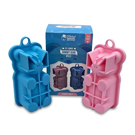 DIY Jumbo Gummy Bear Mold by Mister Gummy | Make Your Own Medium Sized Gummy Bears, Chocolates, Soaps, Candles, Bath Bombs, Ice, Decor Bears, Baked Goods, and More! (TWO PACK)