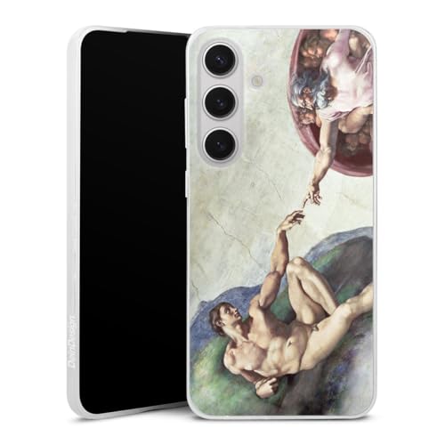 Étui silicone Samsung S25+ ultra fin finition peinture Michel-Ange haut de gamme