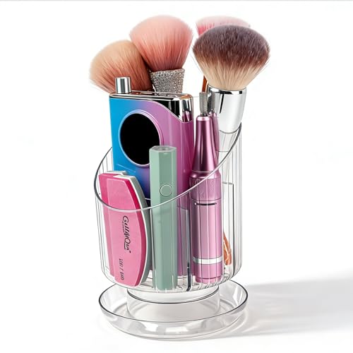 BQAN Acrylic Nail Brush Holder Desk Organizer for Makeup Brush Storage