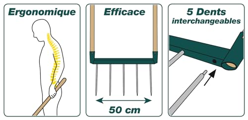 Biogrif naturOvert 5 dents 50 cm Leborgne - vue 4