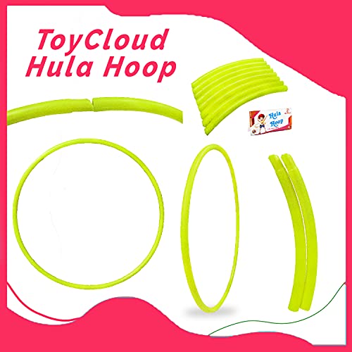 Image of Toy Cloud Octa Design 8 Inter-lockable Pieces Adjustable Hula Hoop for Adults Exercise (4 Size, 18-29 Inch, Fluorescent)
