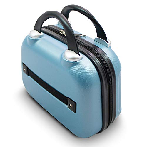 Preisvergleich Produktbild BERWIN Hartschalen Schmink Reise Koffer Beautycase Kosmetik Handgepäck Stripes (Türkis)