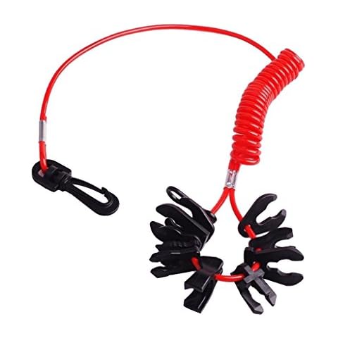 Shiwaki Boat Engine Safety Kill Stop Switch Lanyard - Emergency Cut Off Cord - for Outboard Motors Cover