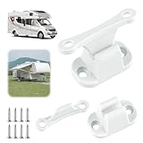 YiJiuBa 2 Stück Türfeststeller für Wohnwagen, Türschnapper Campervan Weiß mit Schrauben Türschloss Stauraum, Robuster Türhalter für Camper, Boot & Wohnwagen