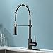 KINGO HOME Antique Black Lead Free Stainless Steel Single Lever Handle Pull Down Sprayer Oil Rubbed Bronze Kitchen Faucet, Kitchen Sink Faucet With Deck Plate