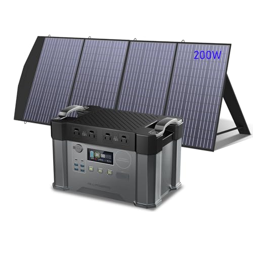 Image of ALLPOWERS S2000 PRO Solar Generator with Panels Included, 2400W MPPT Portable Power Station with Solar Panel 200W, Solar Backup Power for Van House Outdoor Camping (S2000 PRO+SP033-200W)