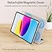 KVTVOU Magnetic Case for iPad (A16) 11th/10th Generation (11/10.9 Inch, 2025/2022), Smart Magnetic Attachment, Trifold Stand Rebound Cover, Slim Lightweight Body & Auto Wake/Sleep, Gray