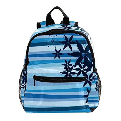 Sac à dos bleu à motif floral de 30,5 cm avec bretelles ajustables pour enfants