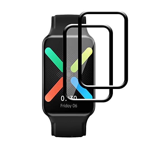 【2 Pack】 Protector Pantalla Compatible con OPPO Watch Free, 3D Borde Curvo Cobertura Completa Protector de Pantalla, Anti-Scratch Película Blanda Compuesta para OPPO Watch Free Cover