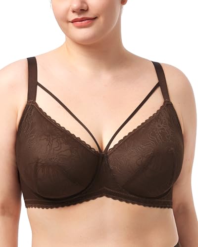 Image of HSIA Minimizer Bras for Women Full Coverage, Unlined Lace Sexy Plus Size Underwire Bra for Large Breasts