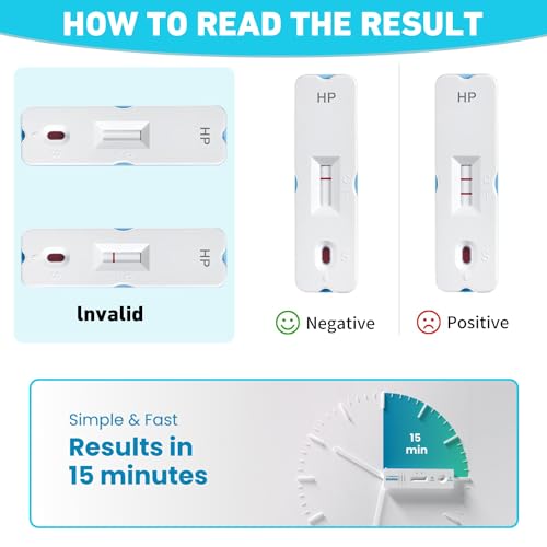 H Pylori Test Kit, 4 PCS Helicobacter Pylori Stool Test Kits at Home, H. Pylori Test H-Pylori Stool (Antigen) Self-Test for Home Use, Results in 10-15 Minutes