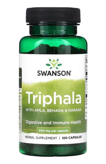 Swanson Triphala 500mg   Suplemento Digestivo y Detox Ayurvédico   100 Cápsulas