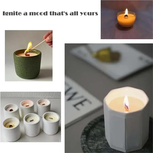 100 mechas de madera con soporte metálico para velas miniatura 7
