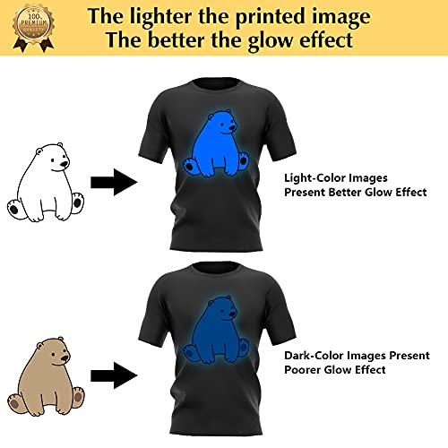 TransOurDream Luminous Heat Transfer Paper for T Shirts (10 Sheets, 8.5x11'', Glow 2.0) Printable Heat Transfer Vinyl for Inkjet Printer Iron on Transfers for Light & Dark Fabrics (TRANS-GD2-12) by TransOurDream - Image 2