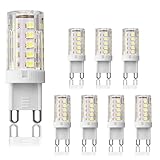 ZenithCove Lot de 8 Ampoule G9 LED 5W, Blanc 6000K 250LM Équivalent 25W 30W Halogène Non Dimmable Sans Scintillement Économie d'énergie pour Lustre et Applique AC 220 240V