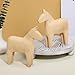 NUOBESTY 2Pcs Unfinished Wooden Horse DIY Figurine Vintage Swedish Dalecarlian Horse Blank Wooden Statue Sculpture for Kids DIY Painting Toy Mosaic Crafts