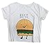 MOLFROA 2-Pack Women's Casual Cute Cartoon Best Friend Printed Crop Tops Funny Tops Tees White