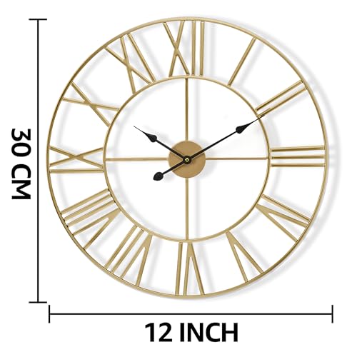 Sorbus 12-Inch Gold Roman Wall Clock