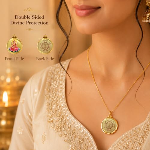 Image of DIVINITI 24K Gold Plated Double-Sided Religious Pendant with Premium Gift Box, Spiritual Locket for Men & Women, Devotional Jewellery for Gifting & Everyday Wear