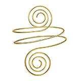 IXDEAXLY Spiral Upper Arm Cuff Bracelet Open Upper Arm Bangle Bracelet Simple Adjustable Armband Jewelry for Women-Spiral Gold