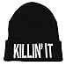YOXO Winter Warm Knit Killin It Black Beanie Hat for Men and Women Winter Cap Skully