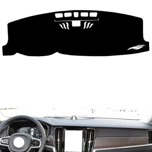 leather dash board cover mat Compatible with Volvo V90 (gyroscope) ，dashboard cover(Black)