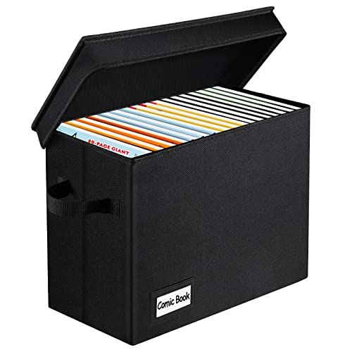 Redshell Comic Book Storage, Collapsible Comic Book Storage Boxes With Handles 15.35" X 7.8" X 12.2", Stackable Comic Book Case, Can Holds 150-180 Comics, 1 Pack #TOP20