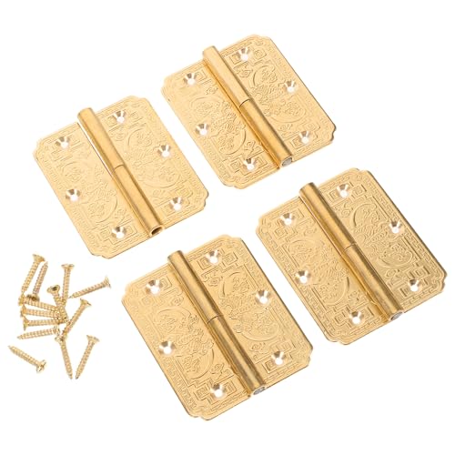 TOBBOMEY 4個 真鍮製の蝶番 小さな蝶番 銅のヒンジ 家具のヒンジ キャビネ