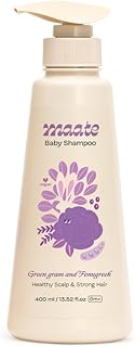 MAATE Baby Shampoo | Enriched With Green Gram & Fenugreek | Kids Shampoo For Soft & Shiny Hair | Sulphate Free Shampoo for Daily Use | pH Balanced, Soap & Tear-Free | Natural & Vegan (400ml)